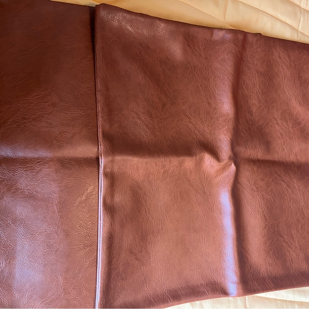 Brown Faux Leather pillow cover